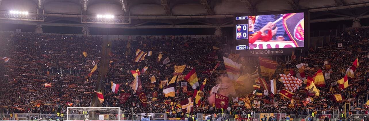 Fußball, CL, AS Rom - FC Barcelona Supporters of Roma during the Uefa Champions League Quarter-finals , 2st leg, match between Roma 3-0 Barcelona at Olimpic Stadium on April 10, 2018 in Roma, Italy. Noxthirdxpartyxsales  (75903120)