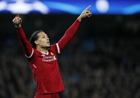 Liverpool s Virgil Van Dijk in action during the Champions League Quarter Final 2nd Leg match at the Etihad Stadium, Manchester. Picture date: 10th April 2018. Picture credit should read: David Klein Sportimage EDITORIAL USE ONLY. No use with unauthorised audio, video, data, fixture lists, club league logos or live services. Online in-match use limited to 120 images, no video emulation. No use in betting, games or single club league player publications.