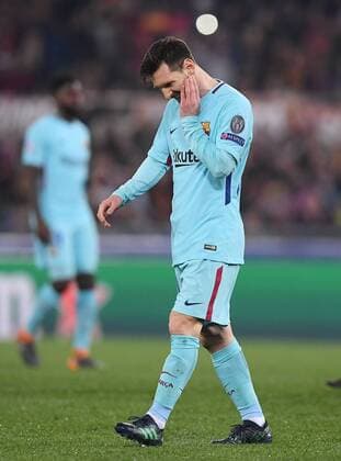 FUSSBALL CHAMPIONS LEAGUE SAISON 2017 2018 VIERTELFINALE RUECKSPIEL AS Rom - FC Barcelona Barca 10.04.2018 Enttaeuschnung Barca; Lionel Messi 