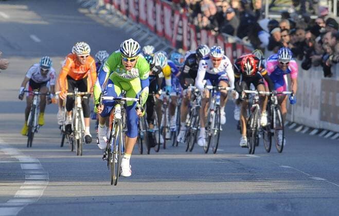 - AIX-EN-PROVENCE, FRANCE: Slovakian Peter Sagan celebrates as he wins the fifth stage of the cycling race Paris-Nice, 157 km from Pernes-les-Fontaines to Aix-en-Provence, in France, on the sixth day of the race, Friday 12 March 2010. DIRKxWAEM  x19315575x