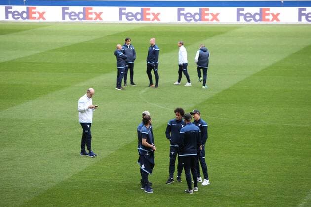 SOCCER - EL, RBS vs Lazio SALZBURG,AUSTRIA,11.APR.18 - SOCCER - UEFA Europa League, quarterfinal, Red Bull Salzburg vs SS Lazio, preview. Image shows players of Lazio. GEPAxpictures xMathiasxMandl