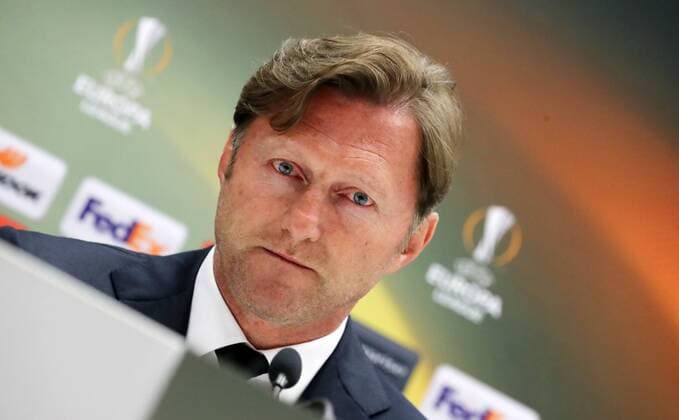 RB Leipzig Press Conference Football Euro League Marseille 11 04 2018 Stade Velodrome Football UEFA Euro League quarter-finals Press Conference of RB Leipzig on the eve of the EL match Olympique Marseille vs RB Leipzig Picture Ralph Hasenhüttl Hasenhuettl RB Leipzig