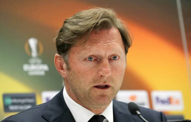 RB Leipzig Press Conference Football Euro League Marseille 11 04 2018 Stade Velodrome Football UEFA Euro League quarter-finals Press Conference of RB Leipzig on the eve of the EL match Olympique Marseille vs RB Leipzig Picture Ralph Hasenhüttl Hasenhuettl RB Leipzig