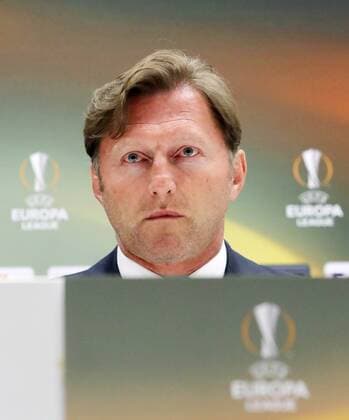 RB Leipzig Press Conference Football Euro League Marseille 11 04 2018 Stade Velodrome Football UEFA Euro League quarter-finals Press Conference of RB Leipzig on the eve of the EL match Olympique Marseille vs RB Leipzig Picture Ralph Hasenhüttl Hasenhuettl RB Leipzig