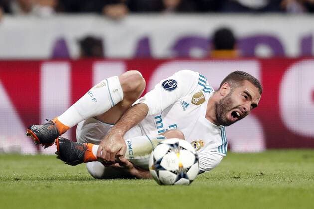 Daniel Carvajal of Real Madrid during the UEFA Champions League quarter final match between Real Madrid and Juventus FC at the Santiago Bernabeu stadium on April 11, 2018 in Madrid, Spain UEFA Champions League 2017 2018 xVIxVIxImagesx xMauricexvanxSteenxIVx 10619294