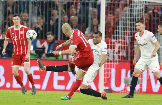 Arjen Robben FC Bayern scored Soccer UEFA Champions League FC Bayern Munich Sevilla FC 11 04 2018