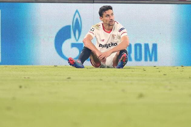 Jesus Navas FC Sevilla 16 Frustrated Bayern Munich vs Sevilla FC Champions League Quarter Finals Soccer 11 04 2018 Muenchen Copyright: xLanger Eibner-Pressefotox EP_HLR