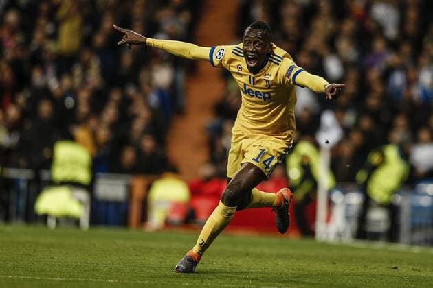 11th April 2018, Santiago Bernabeu, Madrid, Spain; UEFA Champions League football, quarter final, second leg, Real Madrid versus Juventus; Blaise Matuidi (Juventus) turns to celebrate his goal which made it 0-3  ActionPlus12012206