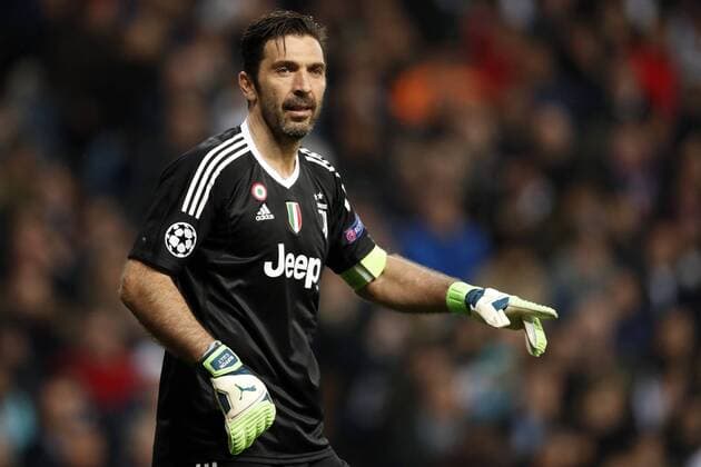 goalkeeper Gianluigi Buffon of Juventus FC during the UEFA Champions League quarter final match between Real Madrid and Juventus FC at the Santiago Bernabeu stadium on April 11, 2018 in Madrid, Spain UEFA Champions League 2017 2018 xVIxVIxImagesx xMauricexvanxSteenxIVx 10619864