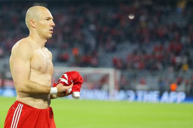 SOCCER - UEFA CL, Bayern vs Sevilla MUNICH,GERMANY,11.APR.18 - SOCCER - UEFA Champions League, quarter finals, FC Bayern Muenchen vs FC Sevilla. Image shows Arjen Robben (Bayern). GEPAxpictures xThomasxBachun