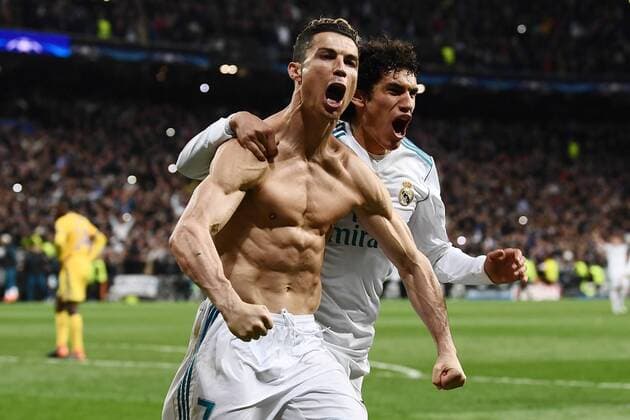 Themen der Woche - SPORT KW15 Bilder des Tages - SPORT Mg Madrid (Spagna) 11 04 2018 - Champions League Real Madrid-Juventus foto Matteo Gribaudi Image nella foto: esultanza gol Cristiano Ronaldo 
