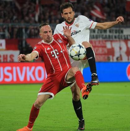 20180411 Quarterfinals CL FC Bayern vs Sevilla Allianz Arena Football Sport in the picture Franck Ribery FCB vs Franco Vazquez FC Sevilla