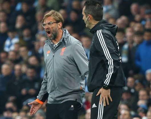 April 10, 2018 - Manchester, United Kingdom - Liverpool manager Jurgen Klopp .during the UEFA Champions League Quarter Final Second Leg match between Manchester City and Liverpool at Etihad Stadium on April 10, 2018 in Manchester, England. Manchester City v Liverpool - UEFA Champions League Quarter Final Second Leg  - ZUMAn230 20180410_zaa_n230_612 Copyright: xKieranxGalvinx
