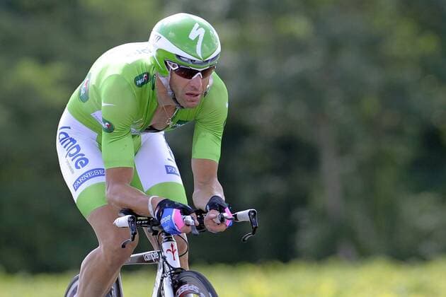 - PAUILLAC, FRANCE: Italian Alessandro Petacchi of Team Lampre - Farnese in the green jersey of best sprinter in action during stage 19 in the 2010 Tour de France, a time trial from Bordeaux to Pauillac, 51 km, Saturday 24 July 2010. The 97th edition of the Tour de France cycling race runs till 25 July 2010. DIRKxWAEM  x21401583x