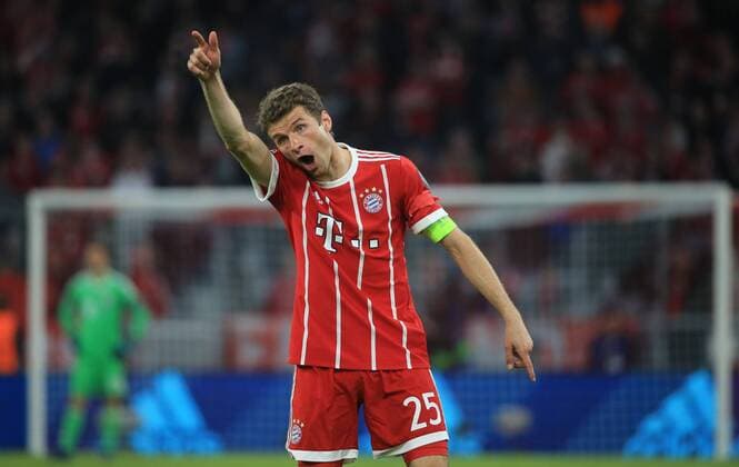20180411 Quarterfinals CL FC Bayern vs Sevilla FC Allianz Arena Football Sport im Bild Thomas Mueller FCB
