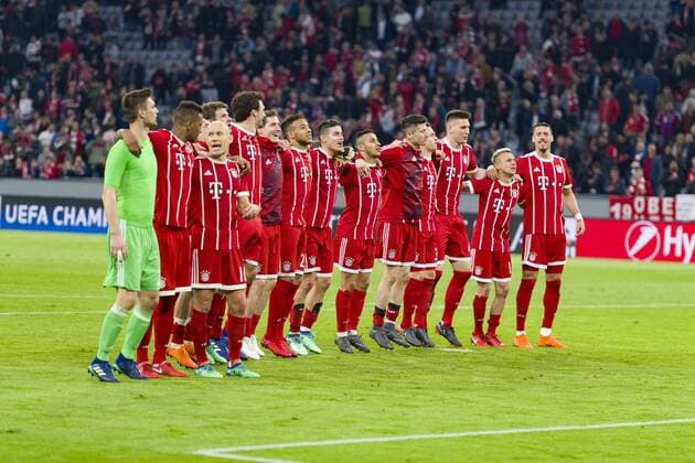 Champions League Quarter Finals FC Bayern Muenchen vs Sevilla FC Allianz Arena Munich 11 04 2018 Picture Sven Ulrecih Jerome Boateng Arjen Robben Thoams Muelelr Matts Hummels Sebastian Rudy Corentoin Tolisso Rodriguez James Thiago Robert Lewandowski Joshua Kimmich Niklas Suele rafinha Sandro Wagner Â