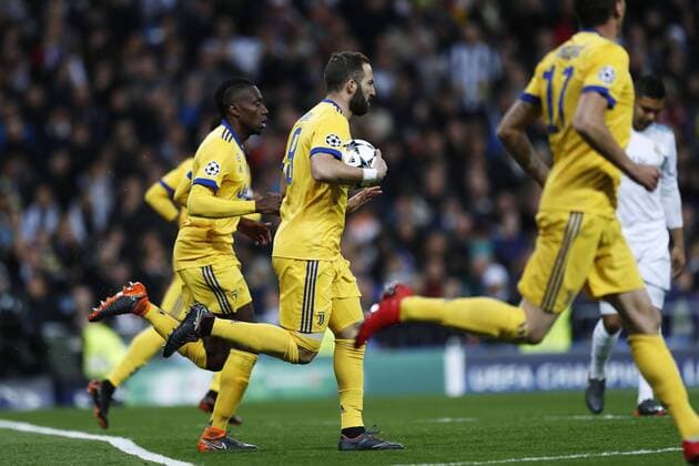 Gonzalo Higuain (Juventus), APRIL 11, 2018 - Football Soccer : UEFA Champions League Quarter-finals 2nd leg match between Real Madrid 1-3 Juventus FC at Estadio Santiago Bernabeu in Madrid, Spain. Noxthirdxpartyxsales  (75948350)