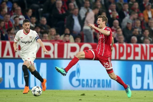 Thomas Mueller FC Bayern Muenchen 25 FC Bayern Muenchen vs Sevilla FC Champions League Quarterfinals Soccer 11 04 2018 Muenchen Copyright: xLanger Eibner-Pressefotox EP_HLR