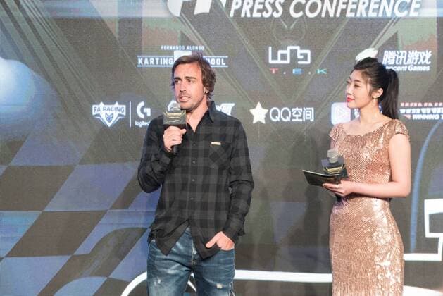 April 11, 2018 - Shanghai, Shanghai, China - Shanghai, CHINA-11th April 2018: Spanish Formula One racing driver Fernando Alonso Diaz attends a press conference PK Pressekonferenz in Shanghai, April 11th, 2018, declaring that he will build karting center and school in China. Fernando Alonso Diaz  - ZUMAs145 82753367st Copyright: xYexLiangjunx