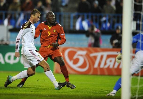 - VORONEZH, RUSSIA: Romelu Lukaku scores the 0-1 goal in the first minutes of the friendly soccer match Russia vs Belgium, in Voronezh, Wednesday 17 November 2010. ERICxLALMAND  x23579000x