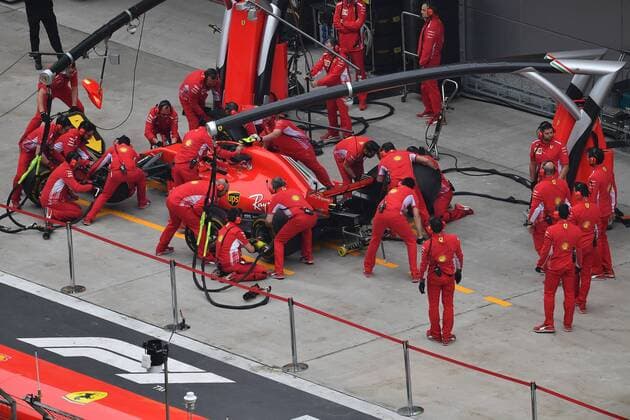 Pit stop training Scuderia Ferrari formula 1 China GP in Shanghai 12 04 2018 Photo mspb Jerry Andre pit stop training formula 1 GP China 2018