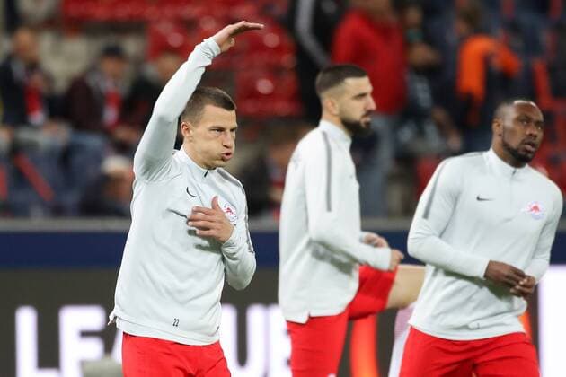 SOCCER - EL, RBS vs Lazio SALZBURG,AUSTRIA,12.APR.18 - SOCCER - UEFA Europa League, quarterfinal, Red Bull Salzburg vs SS Lazio. Image shows Stefan Lainer (RBS). GEPAxpictures xChristianxWalgram