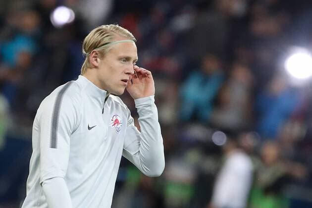 SOCCER - EL, RBS vs Lazio SALZBURG,AUSTRIA,12.APR.18 - SOCCER - UEFA Europa League, quarterfinal, Red Bull Salzburg vs SS Lazio. Image shows Xaver Schlager (RBS). GEPAxpictures xChristianxWalgram
