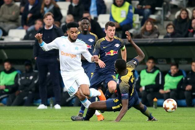 Jordan Amavi Olympique Marseille 18 Ibrahima Konate RB Leipzig 6 Olympique Marseille vs RB Leipzig UEFA Europa League quarter-final match Football 12 04 2018 Marseille Copyright: xLanger Eibner-Pressefotox EP_HLR