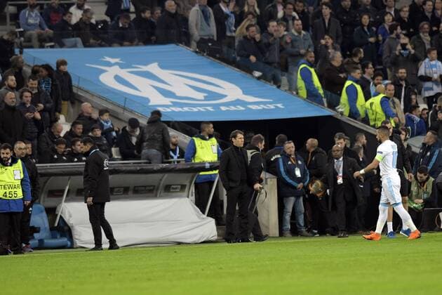 Rudi Garcia (OM) - Payet (OM) FOOTBALL : Marseille vs RB Liepzig - Europa League - 12 04 2018 FranckPennant Panoramic 