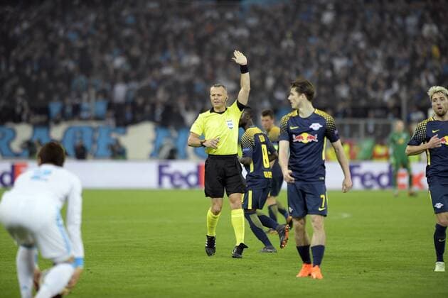 Bjorn Kuipers - Arbitre FOOTBALL : Marseille vs RB Liepzig - Europa League - 12 04 2018 FranckPennant Panoramic 