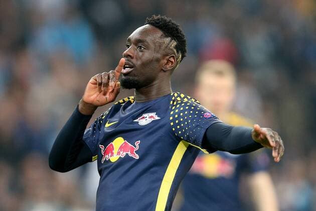 Jean Kevin Augustin RB Leipzig 29 rejoicing after the 3 2 Olympique Marseille vs RB Leipzig UEFA Europa League quarter-final match football 12 04 2018 Marseille Copyright: xLanger Eibner-Pressefotox EP_HLR