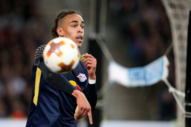 Yussuf Poulsen RB Leipzig 9 Olympique Marseille vs RB Leipzig UEFA Europa League quarter-final match football 12 04 2018 Marseille Copyright: xLanger Eibner-Pressefotox EP_HLR