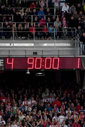 SOCCER - EL, RBS vs Lazio SALZBURG,AUSTRIA,12.APR.18 - SOCCER - UEFA Europa League, quarterfinal, Red Bull Salzburg vs SS Lazio. Image shows the scoreboard. GEPAxpictures xFlorianxErtl