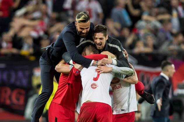 Salzburg Austria 12 04 2018 UEFA Europa League 2017 18 Season Quarter finals Second leg Red Bull Salzburg Lazio Rome Salzburg Final victory DeFodi507