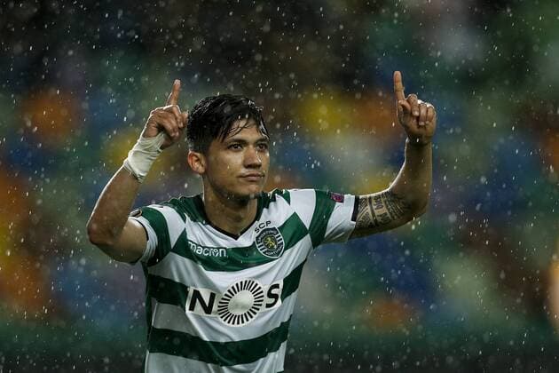 Bilder des Tages - SPORT April 12, 2018 - Lisbon, Portugal - Sporting s forward Fredy Montero celebrates his goal during UEFA Europa League quarter-final second leg football match between Sporting CP vs Club Atletico Madrid, in Lisbon, on April 12, 2018. Sporting v Atletico Madrid - UEFA Europa League Quarter Final Leg Two  - ZUMAn230 20180412_zaa_n230_1013 Copyright: xCarlosxPalmax