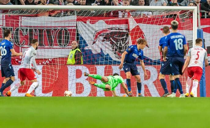 12 04 2018 Red Bull Arena Salzburg UEFA UEFA Champions League Final FC Salzburg vs. SS Lazio Roma Quarter-Finals Rueckspiel im Bild Goal to 4  EX_FEI