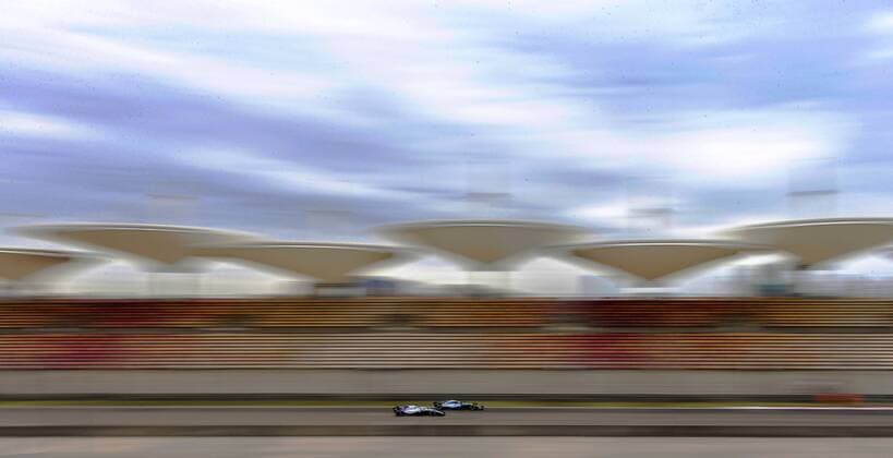 F1 drivers steer their cars during a practice session for the 2018 Formula 1 Chinese Grand Prix at the Shanghai International Circuit in Shanghai, China, 13 April 2018. F1 drivers in full swing for Chinese Grand Prix in practice session  20180413_26035