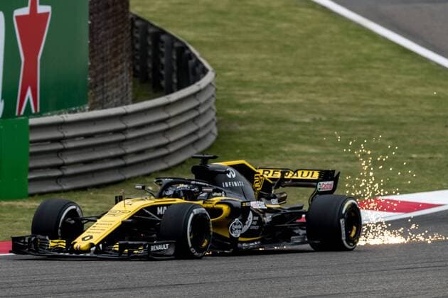 German F1 driver Nico Hulkenberg of Renault steers his car during a practice session for the 2018 Formula 1 Chinese Grand Prix at the Shanghai International Circuit in Shanghai, China, 13 April 2018. F1 drivers in full swing for Chinese Grand Prix in practice session  pbu784429_26