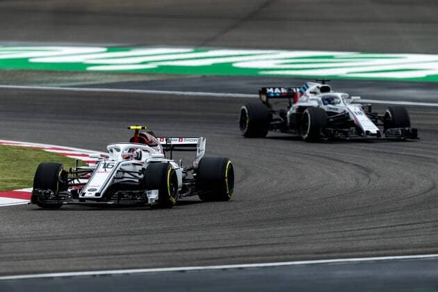 Monegasque F1 driver Charles Leclerc of Sauber-Ferrari steers his car during a practice session for the 2018 Formula 1 Chinese Grand Prix at the Shanghai International Circuit in Shanghai, China, 13 April 2018. F1 drivers in full swing for Chinese Grand Prix in practice session  pbu784429_34