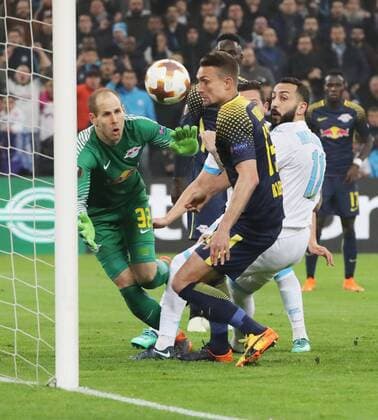 Marseille RB Leipzig Soccer Euro League Marseille 12 04 2018 Stade Velodrome Soccer UEFA Euro League Quarter Finals 2nd leg Olympique Marseille vs RB Leipzig 5 2 3 1 Pictured goal for Olympique Marseille The 1 1 equalizer by Stefan Ilsanker 13 RB Leipzig