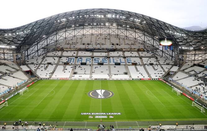 Marseille RB Leipzig Soccer Euro League Marseille 12 04 2018 Stade Velodrome Soccer UEFA Euro League Quarter Finals 2nd leg Olympique Marseille vs RB Leipzig 5 2 3 1 image in the stadium view