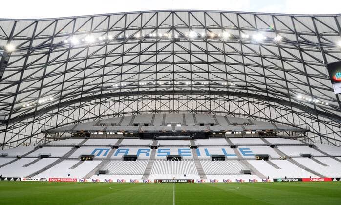 Marseille RB Leipzig Soccer Euro League Marseille 12 04 2018 Stade Velodrome Soccer UEFA Euro League Quarter Finals 2nd leg Olympique Marseille vs RB Leipzig 5 2 3 1 image in the stadium view