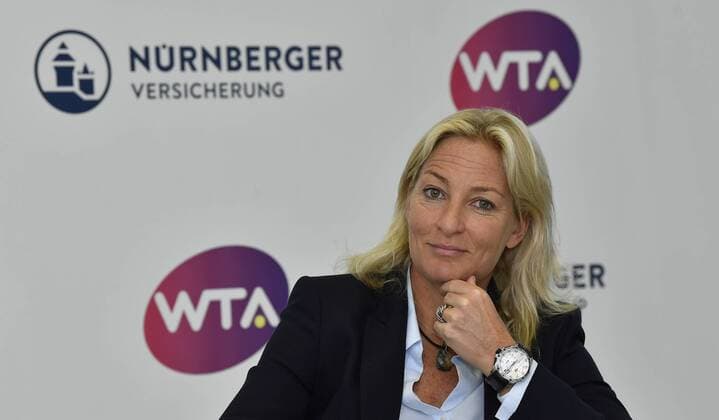 13 04 2018 Tennis WTA Tournament NÜRNBERGER Insurance Cup 2018 Press Conference Press Conference Presentation Player Field Barbara Rittner Tournament Ambassador