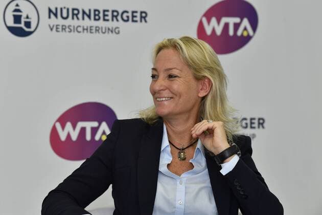 13 04 2018 Tennis WTA Tournament NÜRNBERGER Insurance Cup 2018 Press Conference Press Conference Presentation Player Field Barbara Rittner Tournament Ambassador