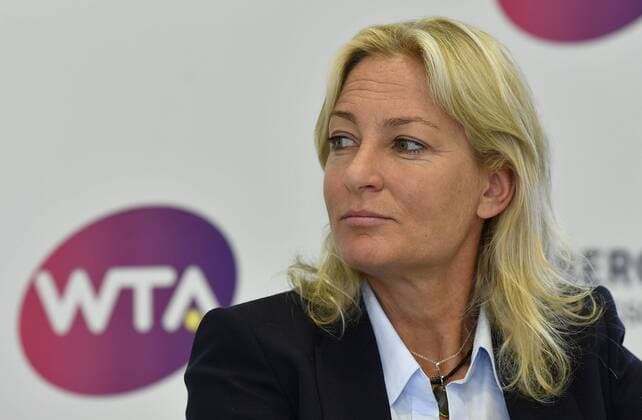 13 04 2018 Tennis WTA Tournament NÜRNBERGER Insurance Cup 2018 Press Conference Press Conference Presentation Player Field Barbara Rittner Tournament Ambassador