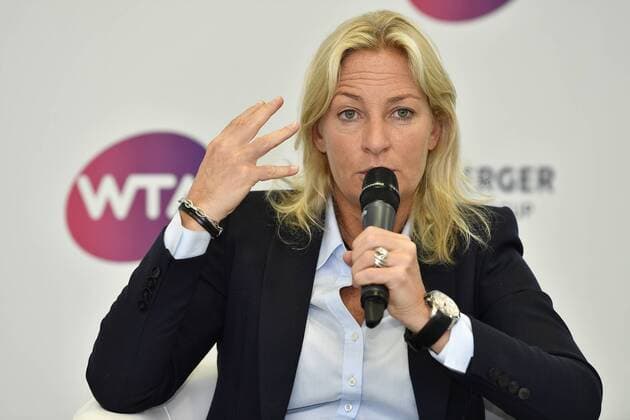 13 04 2018 Tennis WTA Tournament NÜRNBERGER Insurance Cup 2018 Press Conference Press Conference Presentation Player Field Barbara Rittner Tournament Ambassador