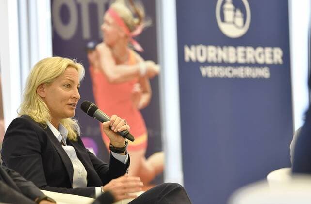 13 04 2018 Tennis WTA Tournament NÜRNBERGER Insurance Cup 2018 Press Conference Press Conference Presentation Player Field Barbara Rittner Tournament Ambassador