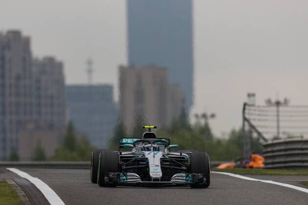 Valtteri Bottas Mercedes AMG Petronas Formula One team with his car on the track Grand Prix of China 2018 race Motorsport Formula 1 14 04 2018 Shanghai Copyright: xIllman Eibner-Pressefotox EP_EER