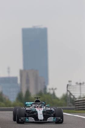Lewis Hamilton Mercedes AMG Petronas Formula One team with his car on the track Grand Prix of China 2018 race Motorsport Formula 1 14 04 2018 Shanghai Copyright: xIllman Eibner-Pressefotox EP_EER