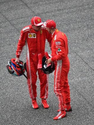 Kimi Raiikkoenen Sebastian Vettel Scuderia Ferrari formula 1 China GP in Shanghai 14 04 2018 Photo mspb Jerry Andre Kimi Raiikkoenen Sebastian Vettel Formula 1 GP China 2018